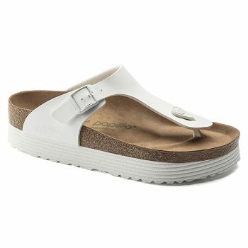 Dámské Gizeh Birkenstock Papillio Platformy Vegan Birko Flor Bílé | CZ 443SGL
